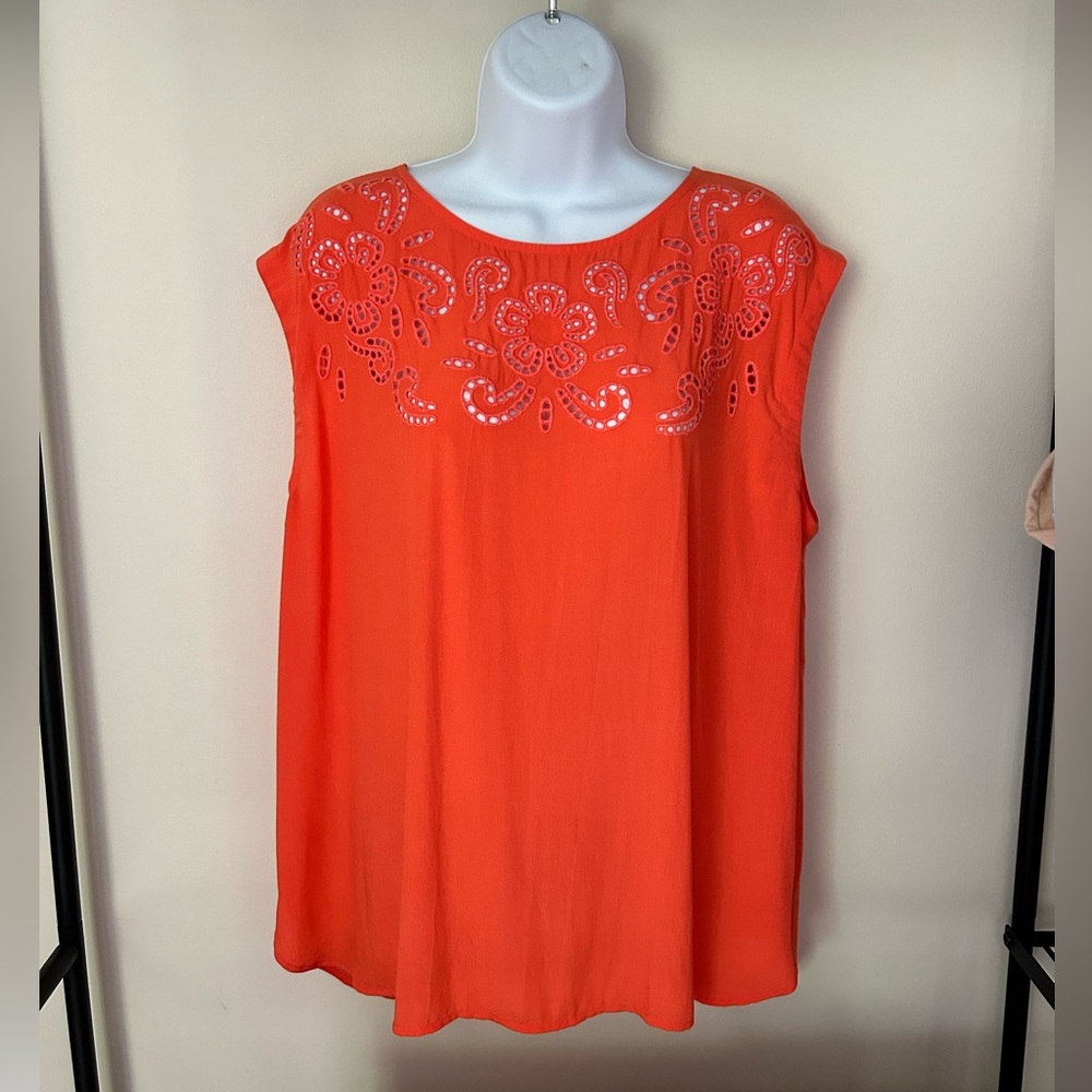 NWT Loft Orange Women’s Blouse Size Large